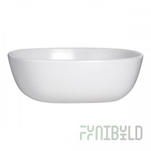 Steelite 7014DD068 3-1/5 Quart White Oval Bowl with Delfin Finish