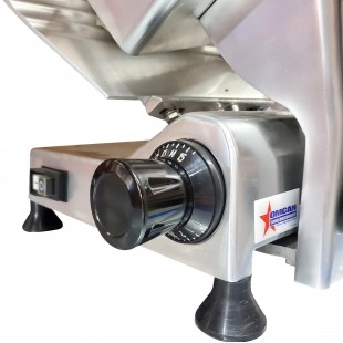 Omcan 19068 12 Inch Meat Slicer Manual Gravity Feed Anodized Aluminum