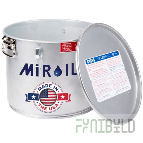 MirOil USA 40L-02040 Low Profile Filter Pot For Safer Filtering & Handling Of Hot Oil