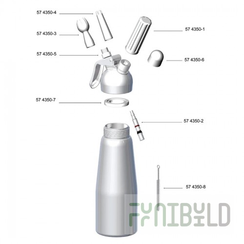 Browne Foodservice 574350-5 Nozzle Adaptor Brass for Whipped Cream Dispenser