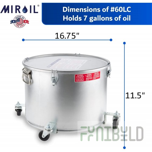 MirOil USA 60LC-02065 Low Profile Filter Pot For Safer Filtering & Handling Of Hot Oil