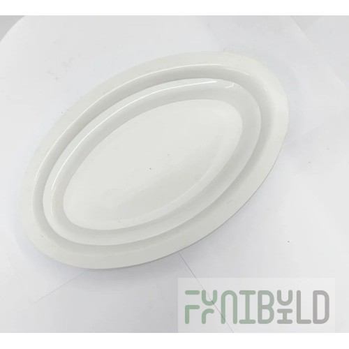 Stanton Trading STSC-14 12-5/8 Inch Oval Platter Scalloped Edge Ceramic American White