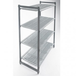 Cambro EXMU244870V4480 24 Inch 4 Tier Shelving Unit All Plastic Gray with Antimicrobial