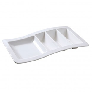 Yanco CAT-5022 22 Inch Oblong Catering Platter Dishwasher Safe Melamine White