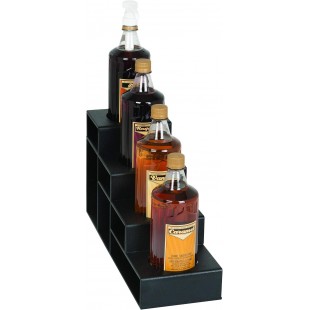 Dispense Rite CTBH-8BT 9-1/2 Inch 4 Tiers Black Bottle Organizer Countertop Plastic