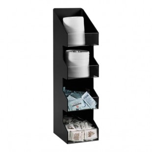 Dispense-Rite Black Polystyrene 4-Section Built-In Vertical Lid Organizer FMVL-4