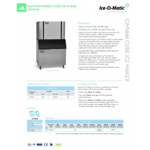 Ice-O-Matic CIM1446HA49 Elevation Series Air-cooled Ice Maker Half Size Cubes 1600 Lb/Day