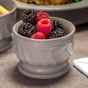 Dinex DX330031 Turnbury 9 oz. Latte Insulated Bowl with Pedestal Base - 48/Case