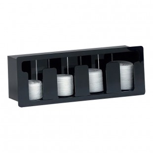 Dispense-Rite Black Acrylic 4-Section Built-In Flush-Mount Lid Organizer FML-4