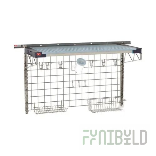Metro SW-1848S4-30-SINK SmartWall Life Complete Kit For Sinks One-shelf Type 304 Stainless Steel Components: Wall Track