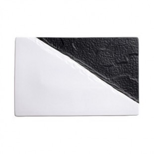 Winco WDP023-201 11 Inch Rectangular Platter with Dual Texture Porcelain