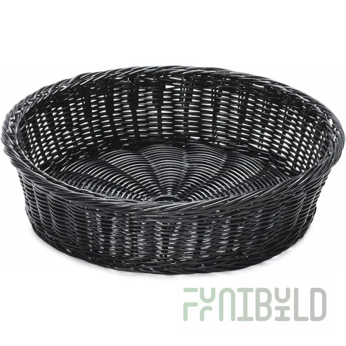 GET Enterprises WB-1551-BK 15-1/2 Inch Round Polypropylene Basket Black Break-Resistant