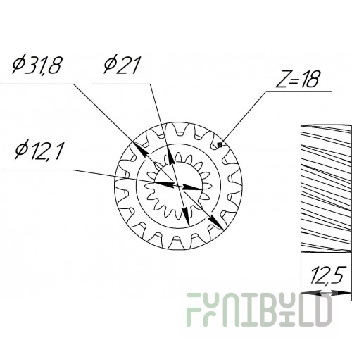 Gear Z=18 of the whipping machine B15