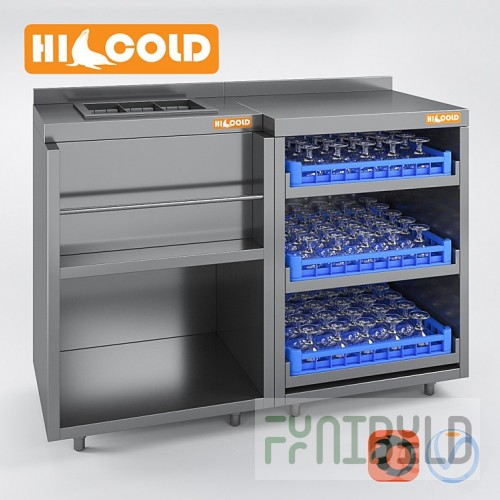 Wall-mounted table for dishwasher baskets NBMKB-6/7B (600x700x850mm, with side)