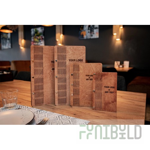 Menu Solutions WDAFR-A True Blue Wood Menu Holder / Tent with 4