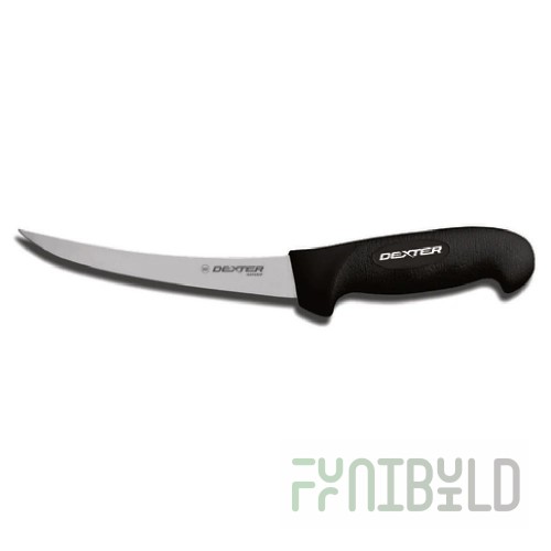 Dexter 26343 6 Inch Wide Hollow Ground Boning Knife High Carbon Steel Black Handle