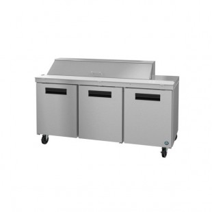 Hoshizaki SR72A-16 72 Inch Sandwich Top Refrigerator 21.25 cu ft Three-section Stainless Steel with Adjustable Shelves and Cutting Board