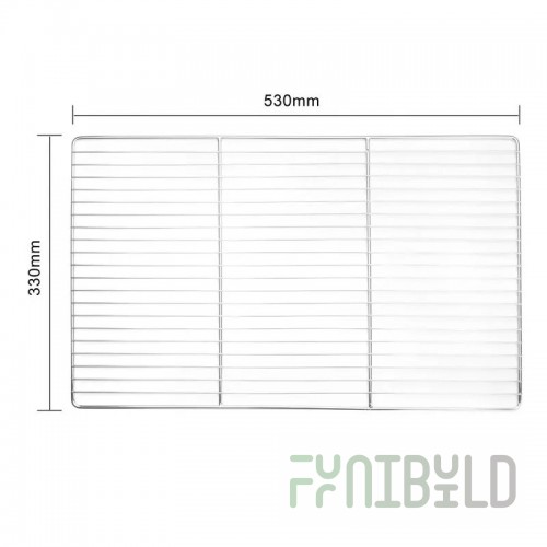 Grid for combi steamer GN 1/1 530x325 in, all stainless steel.