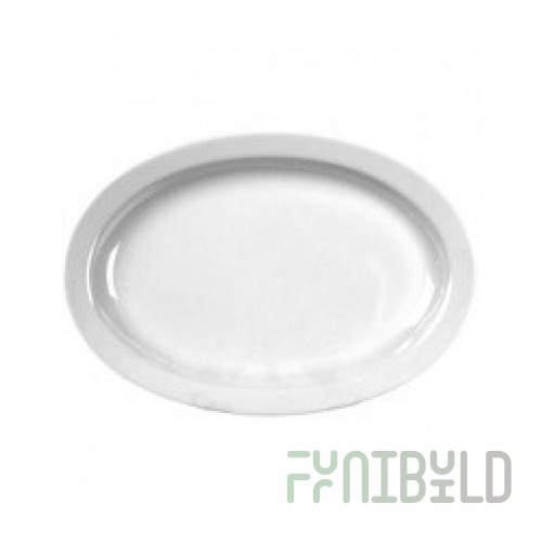 Thunder Group NS513W 13 Inch Platter Break-Resistant Oval White Melamine