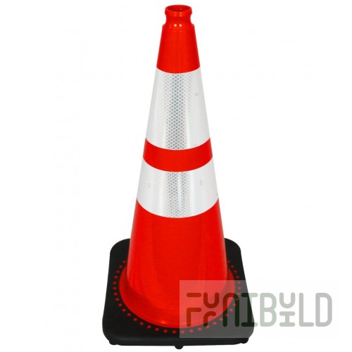 AllPoints 38331 14 Inch Blue Traffic Cone for Outdoor Safety Management