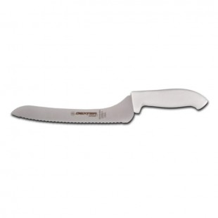 Dexter Russell 24423B 9 Inch Offset Scalloped Knife High Carbon Steel with Rubber Grip