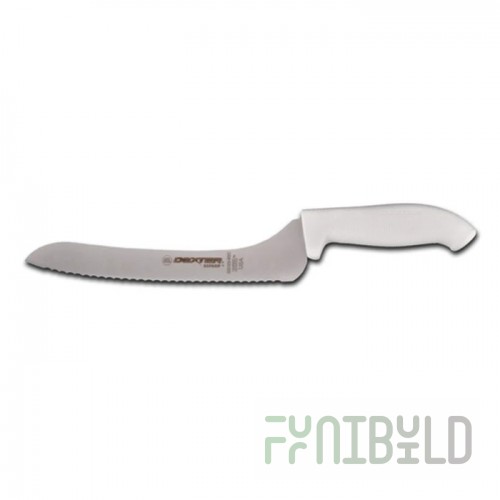 Dexter Russell 24423B 9 Inch Offset Scalloped Knife High Carbon Steel with Rubber Grip