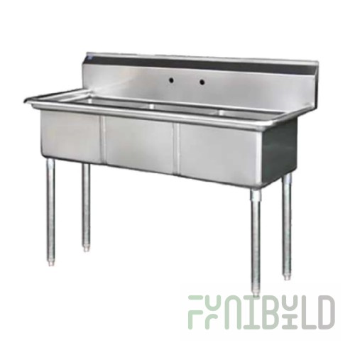 Blue Air BS3-18-12/N Sink 3-compartments No Drainboard