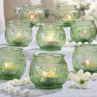 1880 Hospitality 28415TQ-006 3-3/10 Inch Votive Holder Turquoise Glass Large 1880 Hospitality 28415TQ-006 3-3/10 Inch Votive Holder Turquoise Glass Large