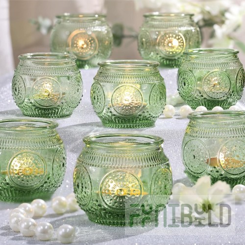 1880 Hospitality 28415TQ-006 3-3/10 Inch Votive Holder Turquoise Glass Large