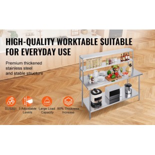 SPG International TSD-18-12 Universal Stainless Double Overshelf 12