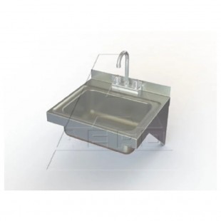 AERO Manufacturing LB 16 Inch Hand Sink Stainless Steel Pedestal Mounted Base with Foot Pedal Valves