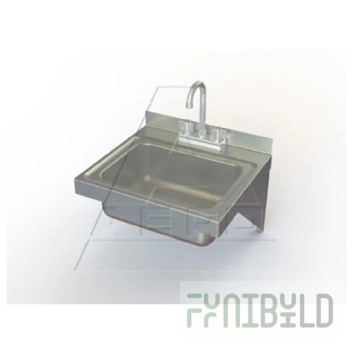 AERO Manufacturing LB 16 Inch Hand Sink Stainless Steel Pedestal Mounted Base with Foot Pedal Valves