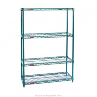 Eagle A4-74-1848VG 48 Inch Add-On Shelving Unit 4-tier Wire with Green Epoxy Finish