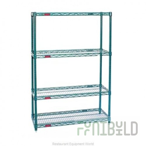 Eagle A4-74-1848VG 48 Inch Add-On Shelving Unit 4-tier Wire with Green Epoxy Finish