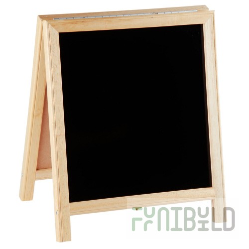Aarco TA-11 12 Inch Table Top Markerboard Black Board Solid Wood Frame Clear Finish