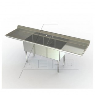 AERO Manufacturing MF3-2116-18LR 87 Inch Economy Sink with Three Compartment
