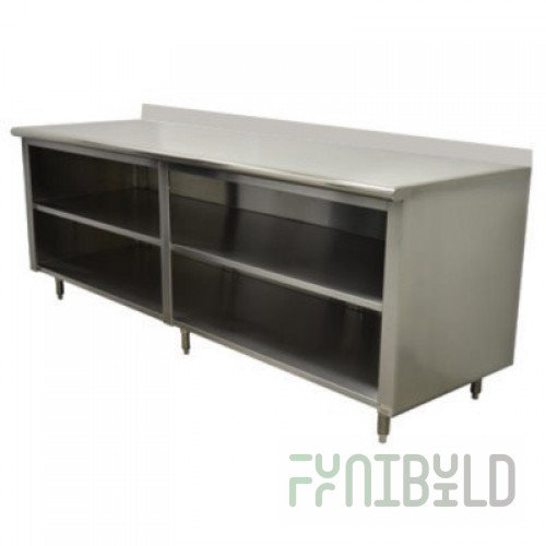 Advance Tabco EEK-SS-306-X 72 Inch Special Value Economy Work Table with Open Front Cabinet Base