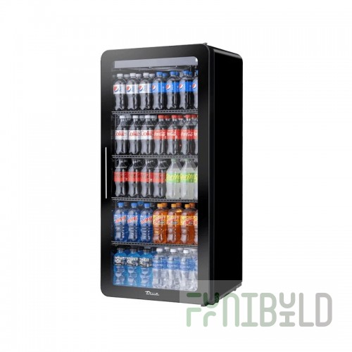 True Refrigeration CVM-11-HC~EGC01 24 Inch Refrigerated Merchandiser with Curved Door Black Stainless Steel
