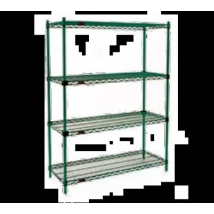 Eagle F2QA2-74-2460VG 60 Inch 4-Tier Epoxy Coated Wire Shelving Unit with Quad-Adjust