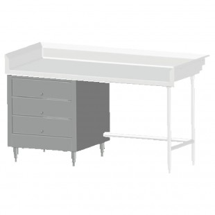 SPG International TAC-3T-20-S Universal Stainless Enclosed 3-tier Roller Bearing Drawer 20