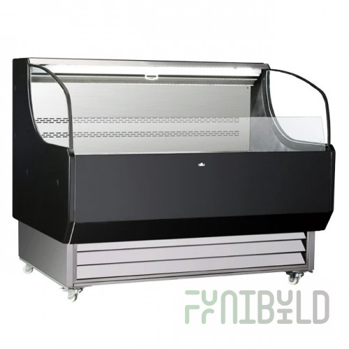 Omcan 31406 35 Inch Deli Case Refrigerated 115 Liter Stainless Steel with 2 Shelves