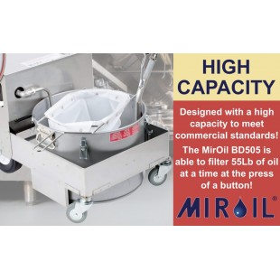 MirOil USA BS505-63465 Oil Filter Machine/Discard Trolley 2 Way Pump For Counter Top Fryers With Lift Out Fry Pans