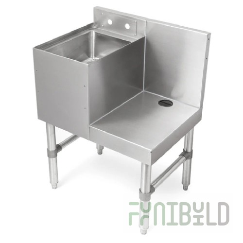 John Boos UBBS-1824 24 Inch Freestanding Underbar Blender Station with Dump Sink Stainless Steel
