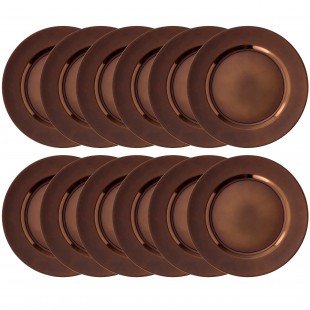 Steelite WLTRBR6651 13 Inch Diameter Charger Plate Plain Brown Polypropylene
