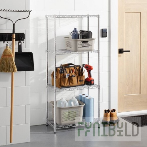 Eagle 2460C74 60 Inch 4-tier Wire Shelving Unit Chrome Finish with QuadTruss Design