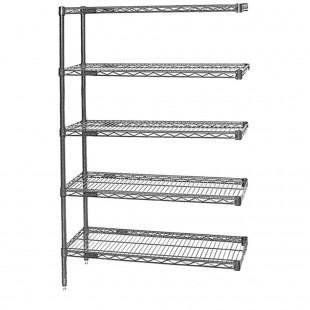 Eagle A5-74-2424S 24 Inch Add-On Shelving Unit Wire Stainless Steel with Hooks