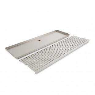Optional 30 Inch Stainless Steel Surface Mount Drip Tray Trough With Integral Glass Rinser, Micro Matic DP-820D-30GR