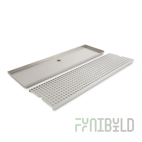 Optional 30 Inch Stainless Steel Surface Mount Drip Tray Trough With Integral Glass Rinser, Micro Matic DP-820D-30GR