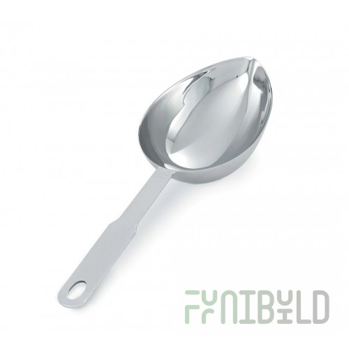 Thunder Group SLMS100V 1 Cup Scoop Oval Long Handle Stainless Steel with Precision