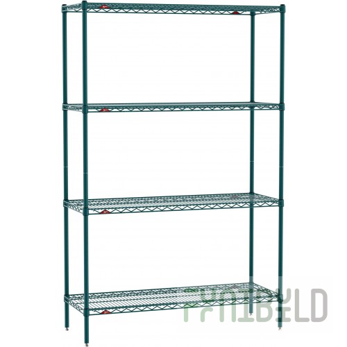 Eagle HDFCM1436VG 36 Inch 2-tier Wire Shelving Unit with Green Epoxy Finish